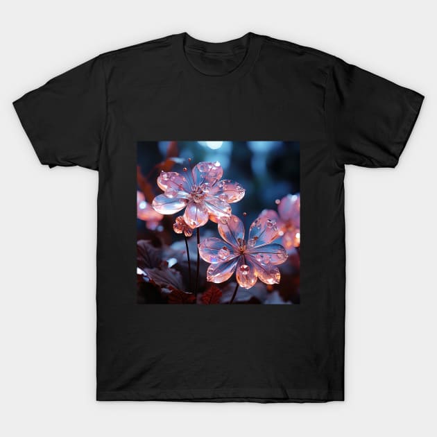 flowers with raindrops on them T-Shirt by Maverick Media